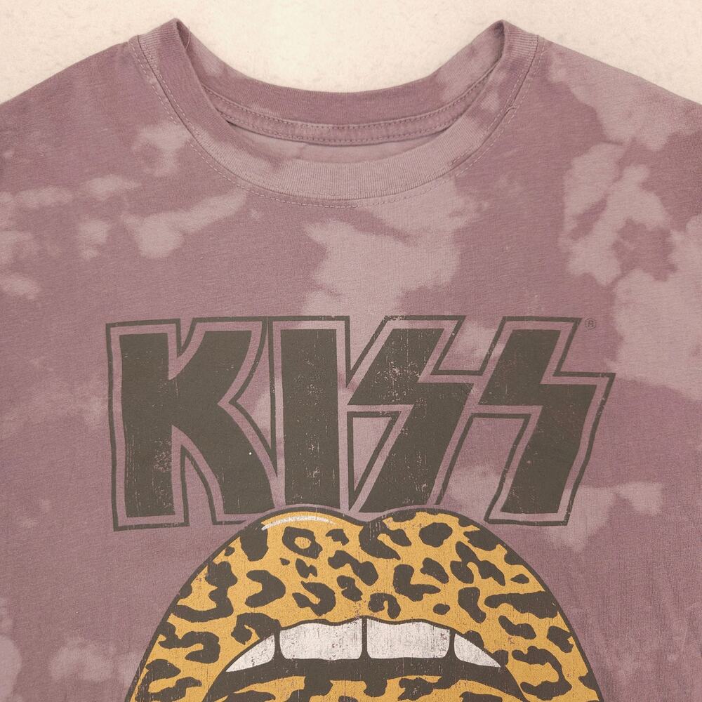 Kiss Casual Crew Neck Short Sleeve Graphic T Shirt Womens Size Large L Tie Dye